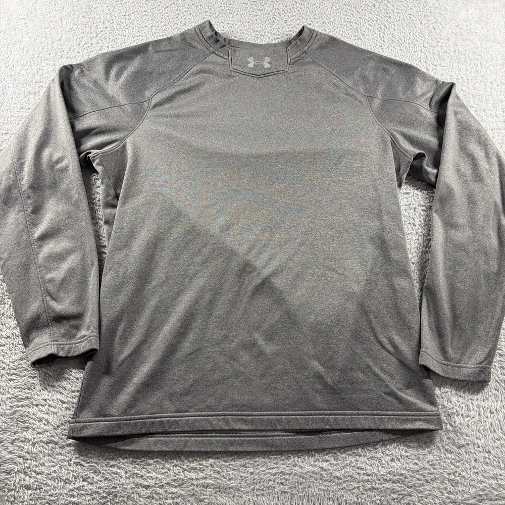 Under Armour Fleece Lined Compression Shirt Mens Medium Gray Loose Fit Baselayer